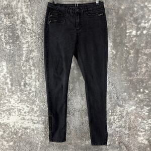 i Jeans by Buffalo Size 29/8 Ankle Grazer Denim Skinny Jean Zipper Pants Black